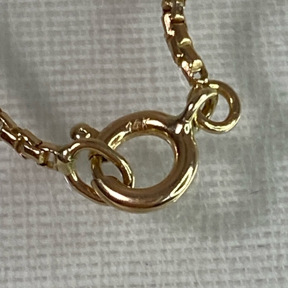 14K YELLOW GOLD shiny box chain bracelet REAL GOLD VINTAGE - Picture 11 of 13